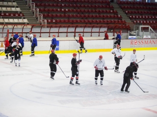 Szurkolói flashmob az Acélbikák edzésén - fotó: Ónodi Zoltán
