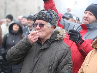 Tüntetés a Vasmű előtt - fotó: Sándor Judit