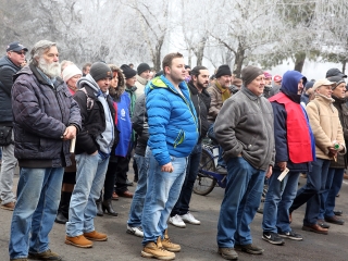 Tüntetés a Vasmű előtt - fotó: Sándor Judit