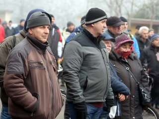 Tüntetés a Vasmű előtt - fotó: Sándor Judit