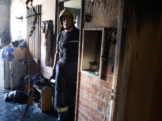 Lakástűz a Római körúton - fotó: Sándor Judit