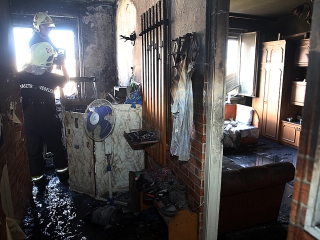 Lakástűz a Római körúton - fotó: Sándor Judit