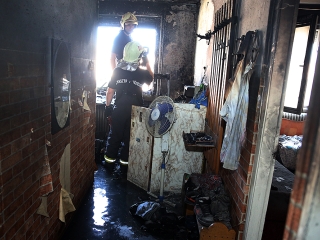 Lakástűz a Római körúton - fotó: Sándor Judit