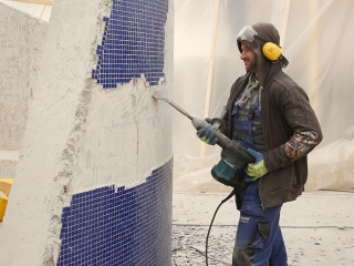 Helyszínbejárás az élményfürdőben - fotó: Sándor Judit