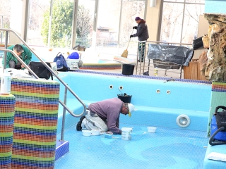 Helyszínbejárás az élményfürdőben - fotó: Sándor Judit