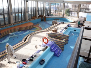 Helyszínbejárás az élményfürdőben - fotó: Sándor Judit