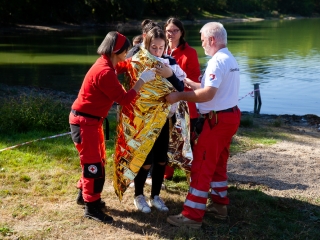 Vöröskeresztes gyakorlat a Szalki-szigeten - fotó: Ónodi Zoltán