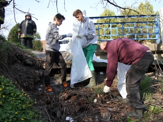 Szemétszedés a Duna-parton - fotó: Sándor Judit
