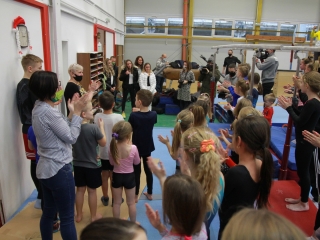 Eb-hősök köszöntése a tornacsarnokban - fotó: 