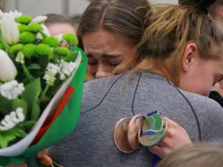 Eb-hősök köszöntése a tornacsarnokban - fotó: 