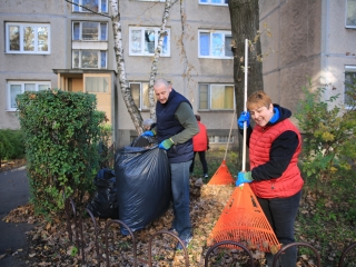 Levélszedés a város közterein - fotó: 