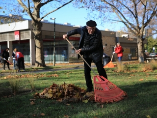 Levélszedés a város közterein - fotó: 