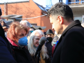 Márki-Zay Péter a dunaújvárosi piacon - fotó: 