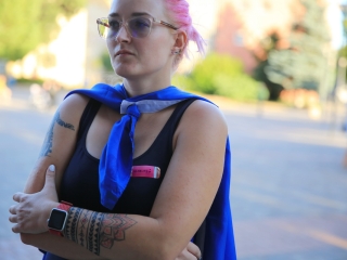 Tiltakozó akció a Városháza téren - fotó: 