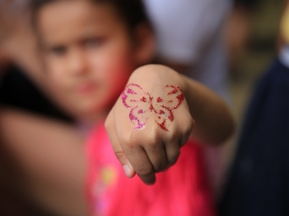 Sportnap a menekült gyerekekkel - fotó: 