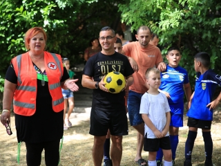 Sportnap a menekült gyerekekkel - fotó: 