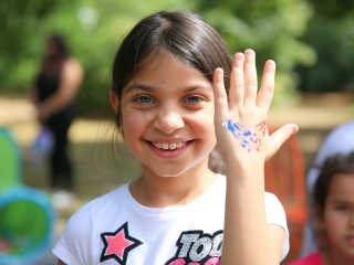 Sportnap a menekült gyerekekkel - fotó: 