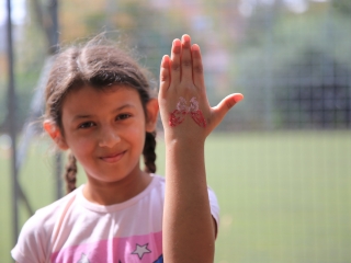 Sportnap a menekült gyerekekkel - fotó: 