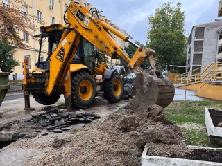 Csőtörés a Bocskai utcában - fotó: 