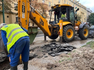 Csőtörés a Bocskai utcában - fotó: 