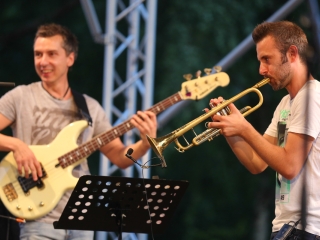 Koós-Hutás Áron jazztrombitás a Ligetben - fotó: Ónodi Zoltán