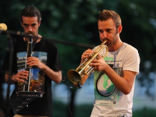 Koós-Hutás Áron jazztrombitás a Ligetben - fotó: Ónodi Zoltán