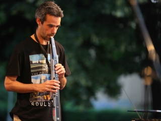 Koós-Hutás Áron jazztrombitás a Ligetben - fotó: Ónodi Zoltán