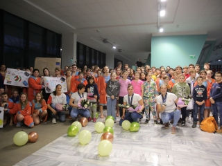 Vízilabdázók köszöntése az uszodában - fotó: 