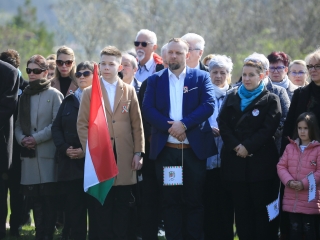 Ünnepség a forradalmi emlékműnél, megemlékezés Rosti Pál sírjánál - fotó: 