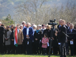 Ünnepség a forradalmi emlékműnél, megemlékezés Rosti Pál sírjánál - fotó: 