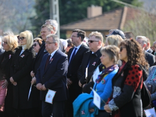 Ünnepség a forradalmi emlékműnél, megemlékezés Rosti Pál sírjánál - fotó: 
