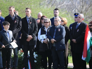 Ünnepség a forradalmi emlékműnél, megemlékezés Rosti Pál sírjánál - fotó: 