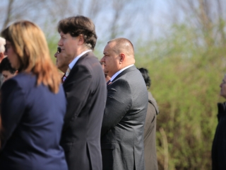 Ünnepség a forradalmi emlékműnél, megemlékezés Rosti Pál sírjánál - fotó: 