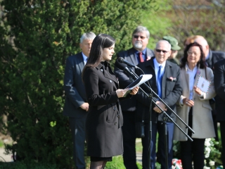 Ünnepség a forradalmi emlékműnél, megemlékezés Rosti Pál sírjánál - fotó: 