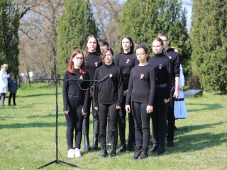 Ünnepség a forradalmi emlékműnél, megemlékezés Rosti Pál sírjánál - fotó: 