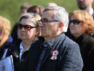 Ünnepség a forradalmi emlékműnél, megemlékezés Rosti Pál sírjánál - fotó: 