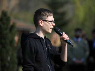 Ünnepség a forradalmi emlékműnél, megemlékezés Rosti Pál sírjánál - fotó: 