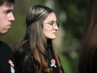 Ünnepség a forradalmi emlékműnél, megemlékezés Rosti Pál sírjánál - fotó: 