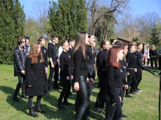 Ünnepség a forradalmi emlékműnél, megemlékezés Rosti Pál sírjánál - fotó: 