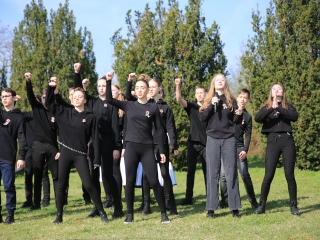 Ünnepség a forradalmi emlékműnél, megemlékezés Rosti Pál sírjánál - fotó: 