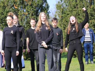 Ünnepség a forradalmi emlékműnél, megemlékezés Rosti Pál sírjánál - fotó: 