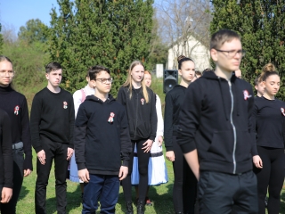 Ünnepség a forradalmi emlékműnél, megemlékezés Rosti Pál sírjánál - fotó: 