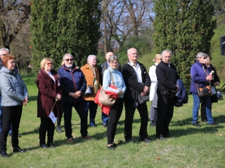 Ünnepség a forradalmi emlékműnél, megemlékezés Rosti Pál sírjánál - fotó: 