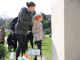 Ünnepség a forradalmi emlékműnél, megemlékezés Rosti Pál sírjánál - fotó: 