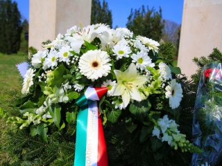 Ünnepség a forradalmi emlékműnél, megemlékezés Rosti Pál sírjánál - fotó: 