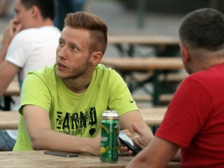 Magyarország - Románia Eb-selejtező a Városháza téren - fotó: Sándor Judit