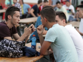 Magyarország - Románia Eb-selejtező a Városháza téren - fotó: Sándor Judit