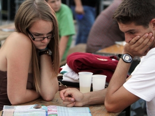 Magyarország - Románia Eb-selejtező a Városháza téren - fotó: Sándor Judit