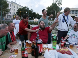 Magyarország - Románia Eb-selejtező a Városháza téren - fotó: Sándor Judit