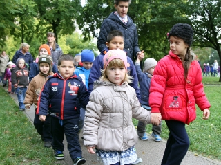 A Napsugár ovisok szüreti felvonulása - fotó: Sándor Judit